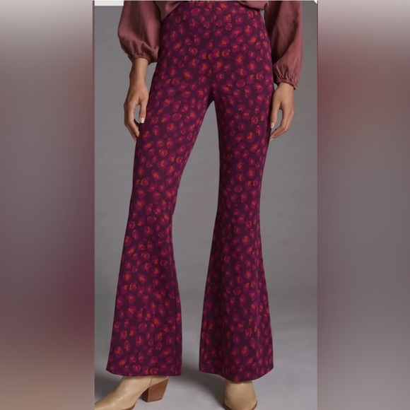 Anthropologie Purple and Orange Animal Print Trousers Size XS - Picture 8 of 9